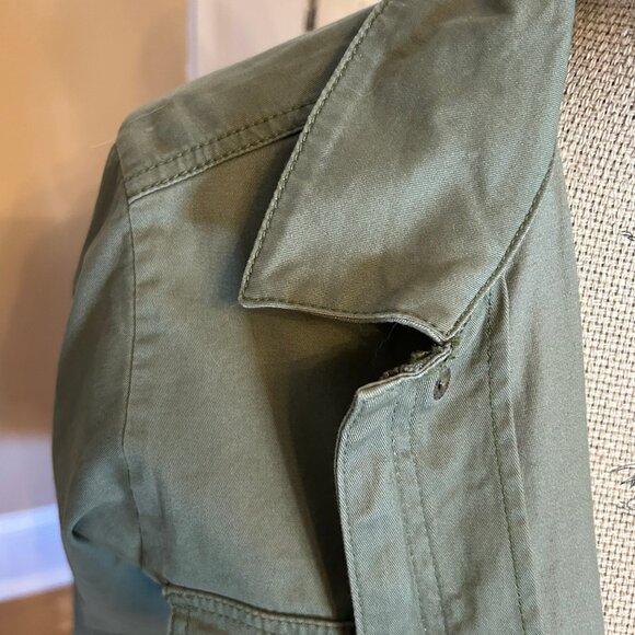 Women's Lucky Brand Fall Olive Green Utility Jacket  Zipper & Snap close size M - Picture 7 of 11